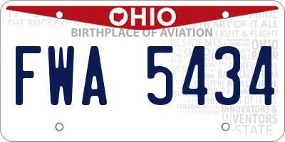 OH license plate FWA5434