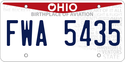 OH license plate FWA5435