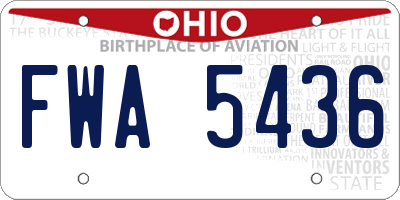 OH license plate FWA5436