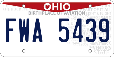 OH license plate FWA5439