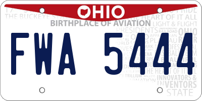 OH license plate FWA5444