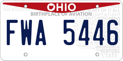 OH license plate FWA5446