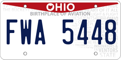 OH license plate FWA5448