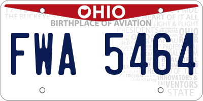 OH license plate FWA5464