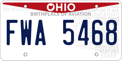 OH license plate FWA5468