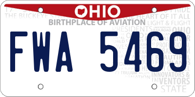 OH license plate FWA5469