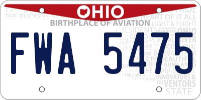 OH license plate FWA5475