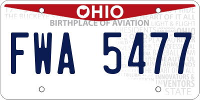 OH license plate FWA5477