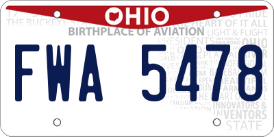 OH license plate FWA5478