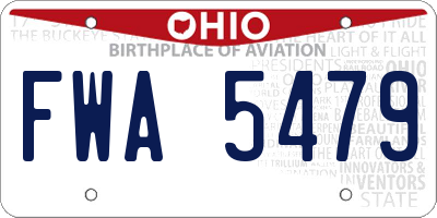 OH license plate FWA5479