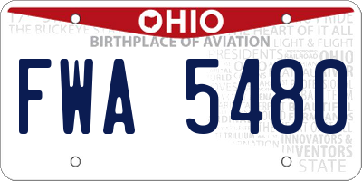 OH license plate FWA5480