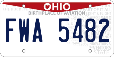 OH license plate FWA5482
