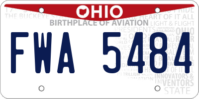 OH license plate FWA5484