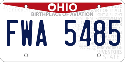 OH license plate FWA5485