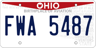 OH license plate FWA5487