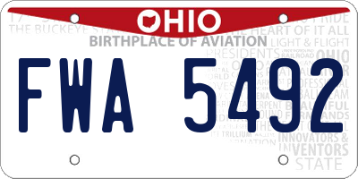 OH license plate FWA5492