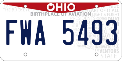 OH license plate FWA5493