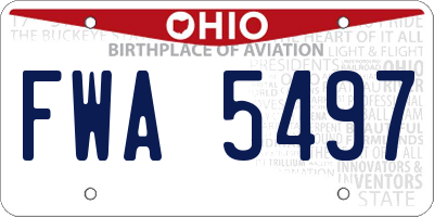 OH license plate FWA5497