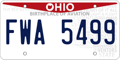 OH license plate FWA5499