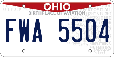 OH license plate FWA5504