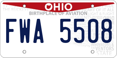 OH license plate FWA5508