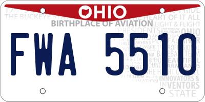 OH license plate FWA5510