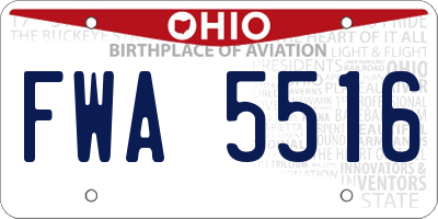 OH license plate FWA5516