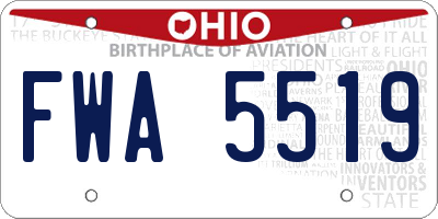 OH license plate FWA5519