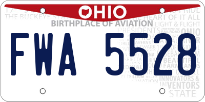 OH license plate FWA5528