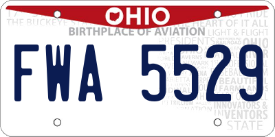 OH license plate FWA5529