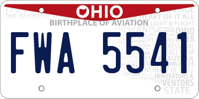 OH license plate FWA5541