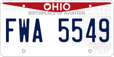 OH license plate FWA5549