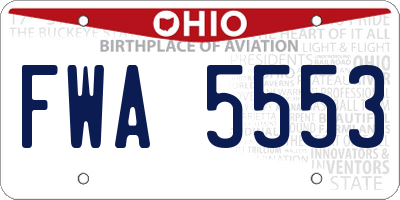 OH license plate FWA5553