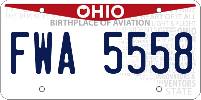 OH license plate FWA5558