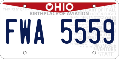 OH license plate FWA5559