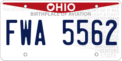 OH license plate FWA5562