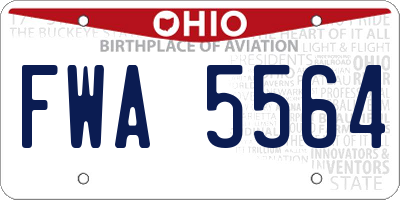 OH license plate FWA5564