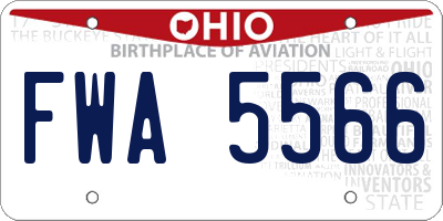 OH license plate FWA5566