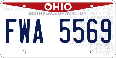 OH license plate FWA5569