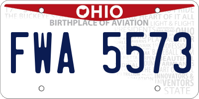 OH license plate FWA5573