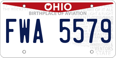 OH license plate FWA5579
