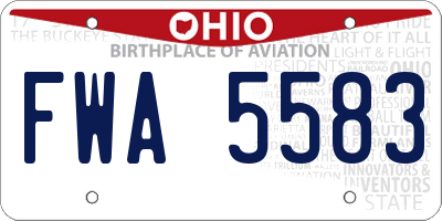 OH license plate FWA5583