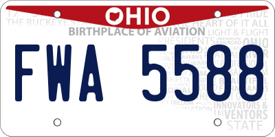 OH license plate FWA5588