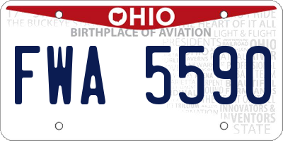 OH license plate FWA5590