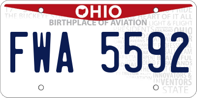 OH license plate FWA5592