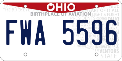 OH license plate FWA5596