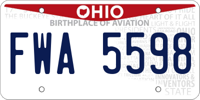 OH license plate FWA5598