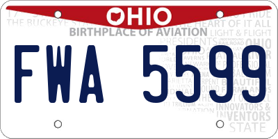 OH license plate FWA5599