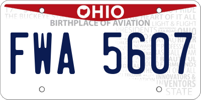 OH license plate FWA5607