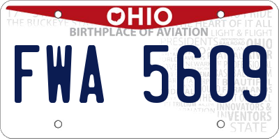 OH license plate FWA5609